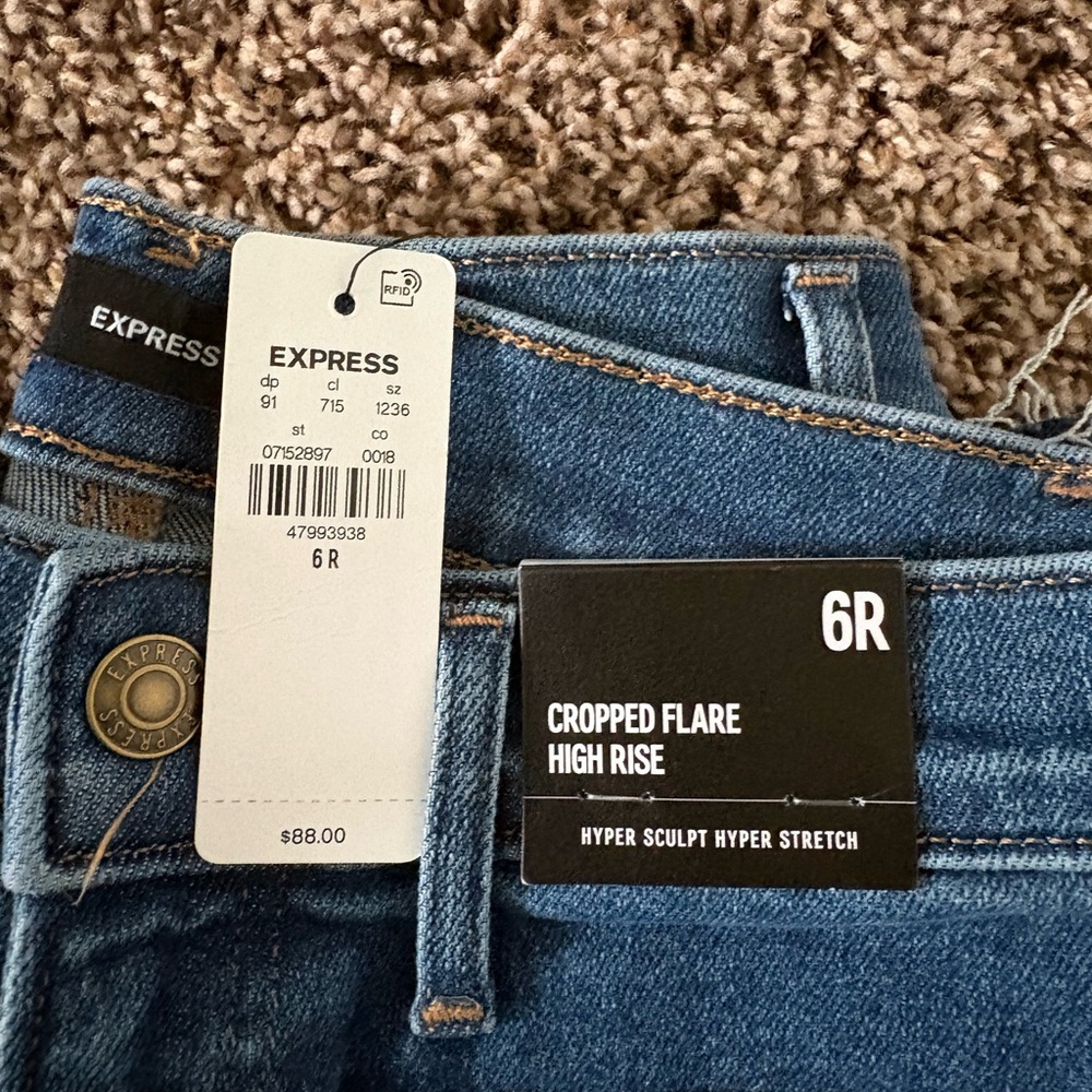 Express Women's Denim Cropped Flare Jeans